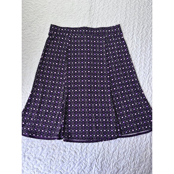 Sag Harbor Purple Stretch Polka Dot Flowy A-line Knee Length Skirt size small - Picture 1 of 5